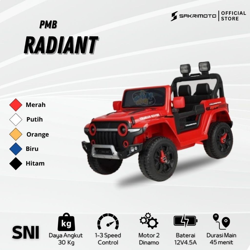Mainan Mobil Aki Anak Jeep PMB 8299 ROVER RADIANT DUAL Dinamo