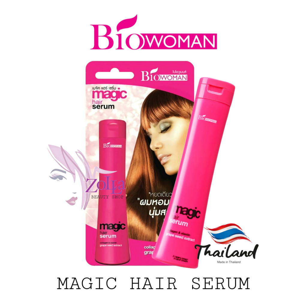 BIO WOMAN MAGIC HAIR SERUM 30ml - COLLAGEN ELASTIN GRAPE SEED EXTRACT SERUM RAMBUT ORIGINAL THAILAND