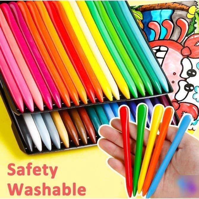 

【CM】HIGH QUALITY Crayon Lab Non Toxic Crayon Triangular Crayon Lab Triangle Crayon Plastik Anti Kotor Tangan