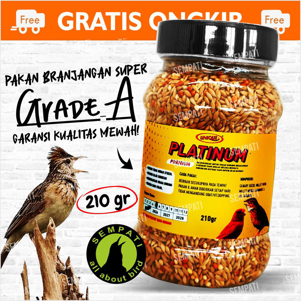 SEMPATI Unique Platinum Premium Pakan Burung Kenari Branjangan Wates Parva Jawa Sawah Makanan Milet 