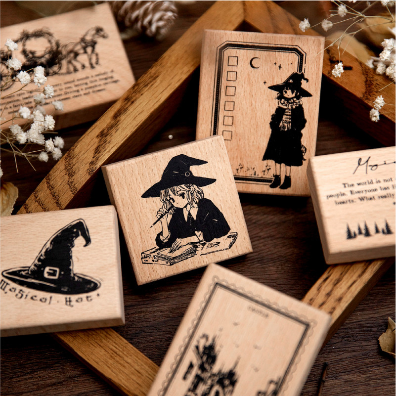 

Journal GO Magical Wooden Rubber Stamp Patterns Stamp for DIY Craft Card Scrapbooking Supplies Photo Album Diary Decor