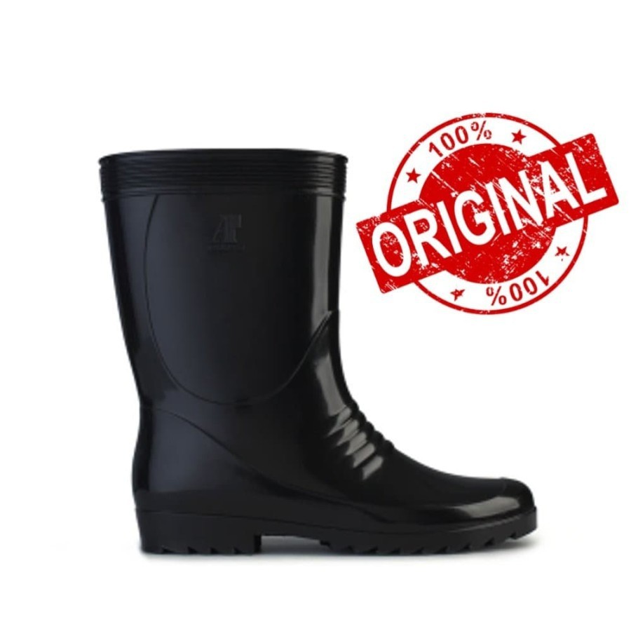 Promo Ap boots boot apboot apboots Sepatu AP Black 1 Hitam Pendek Murah