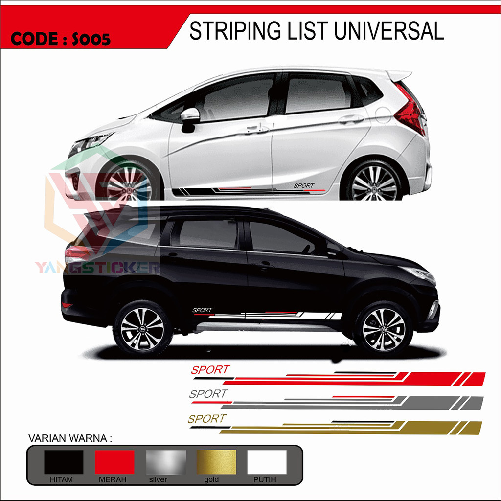 

YS STICKER CUTTING MOBIL S005 UNIVERSAL STIKER LIST PINGGIR MOBIL