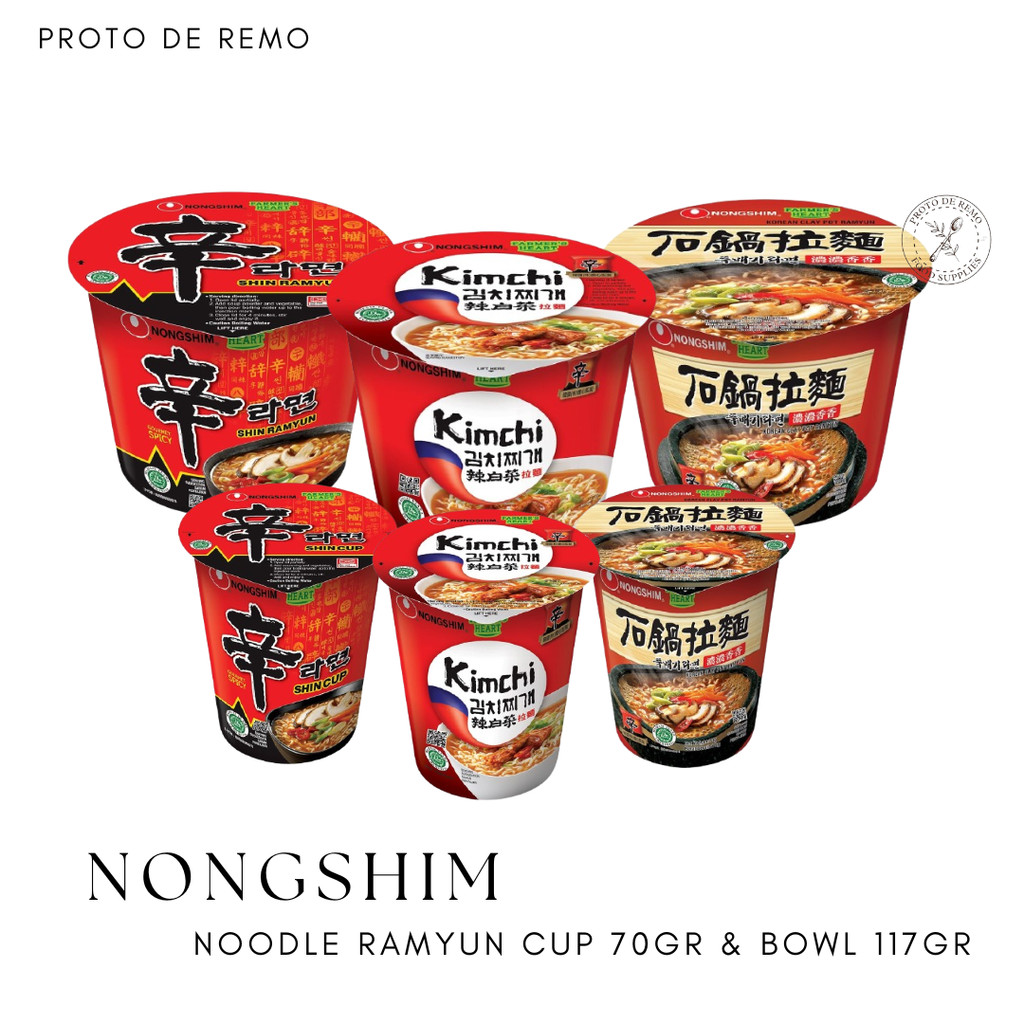

Nong Shim Ramyun Instant Noodle Cup 70GR & Bowl 117GR