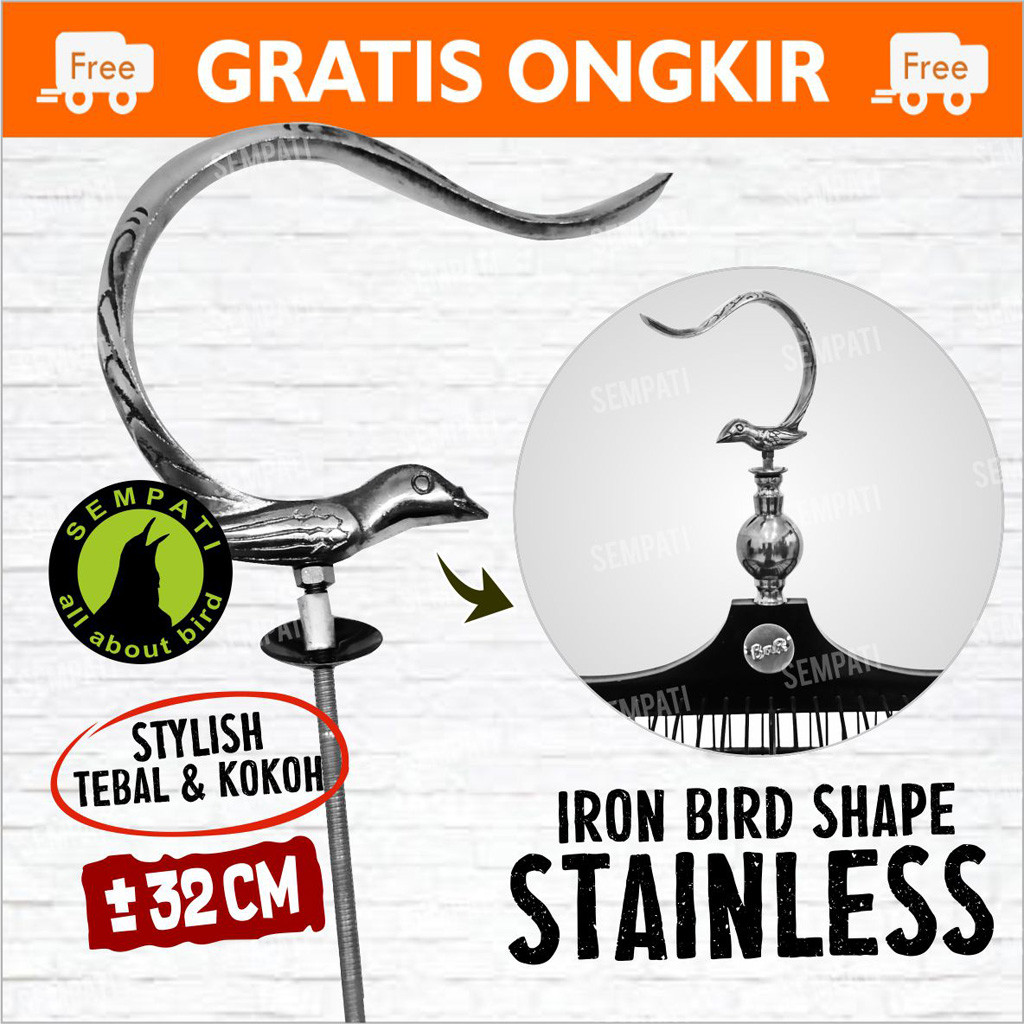 SEMPATI GANTUNGAN SANGKAR KANDANG BURUNG LOVEBIRD PLECI MURAI KOTAK ANIS BRANJANGAN BESI STAINLESS M