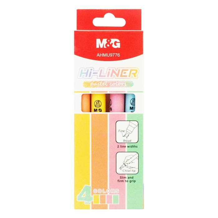 

Stabilo Highlighter Set Hi-Liner Isi 4 Pcs M&G AHMU9776 Warna Pastels