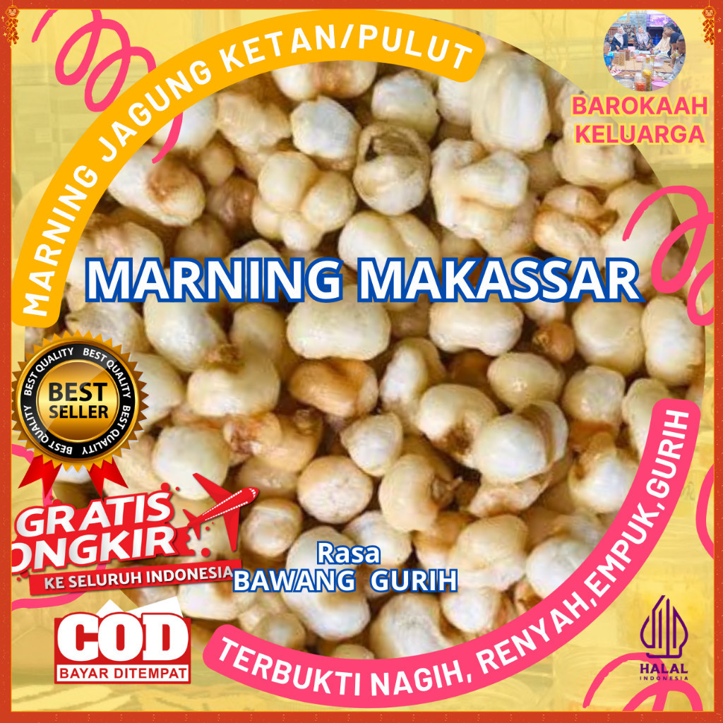 

Makaraoni Marning Jagung Klasiik SUPER EMPUK/ MARNING JAGUNG SULTAN KILOAN 100 gr, 250 gr 500 gr, 1KG GURIH BAWANG HARGA SPESIAL