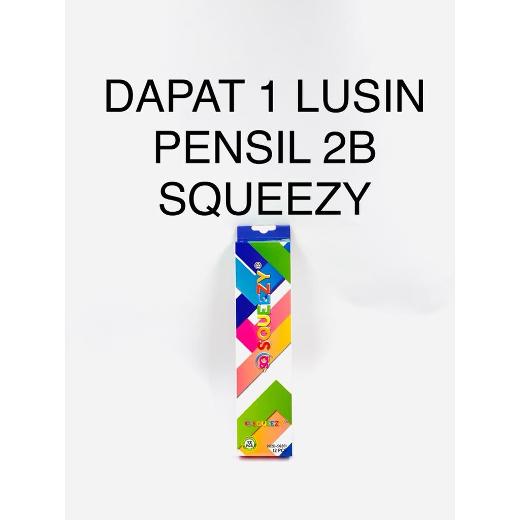 

( DAPAT 1 LUSIN ) PENSIL / PENCIL 2B SQUEEZY Anak Sekolah Office Bagus