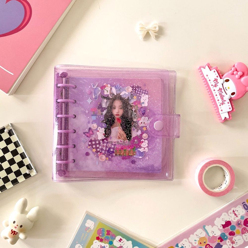 

Kawaii Stationery A7 Notebook Agenda Planner Photo Collect Book Square Loose Leaf Glitter Journals Binder Notebook