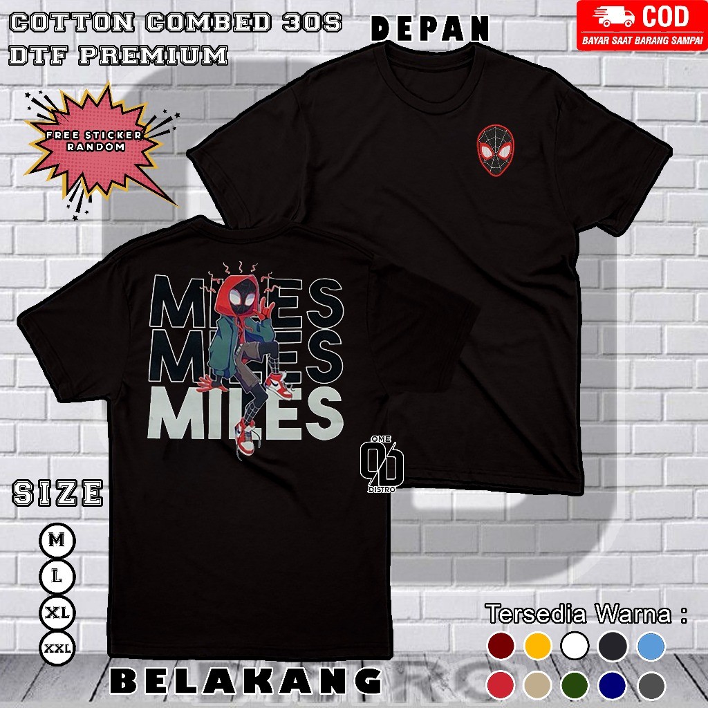 V7 Kaos Couple Spiderman Miles Morales & Gwen Stacy Warna Putih - Kaos Spiderman Couple - Tshirt Spi