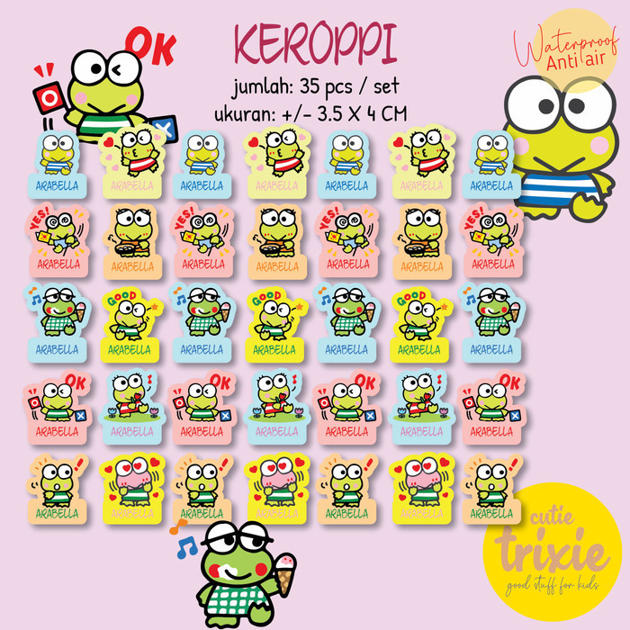 

STICKER LABEL NAMA ANAK KEROPPI