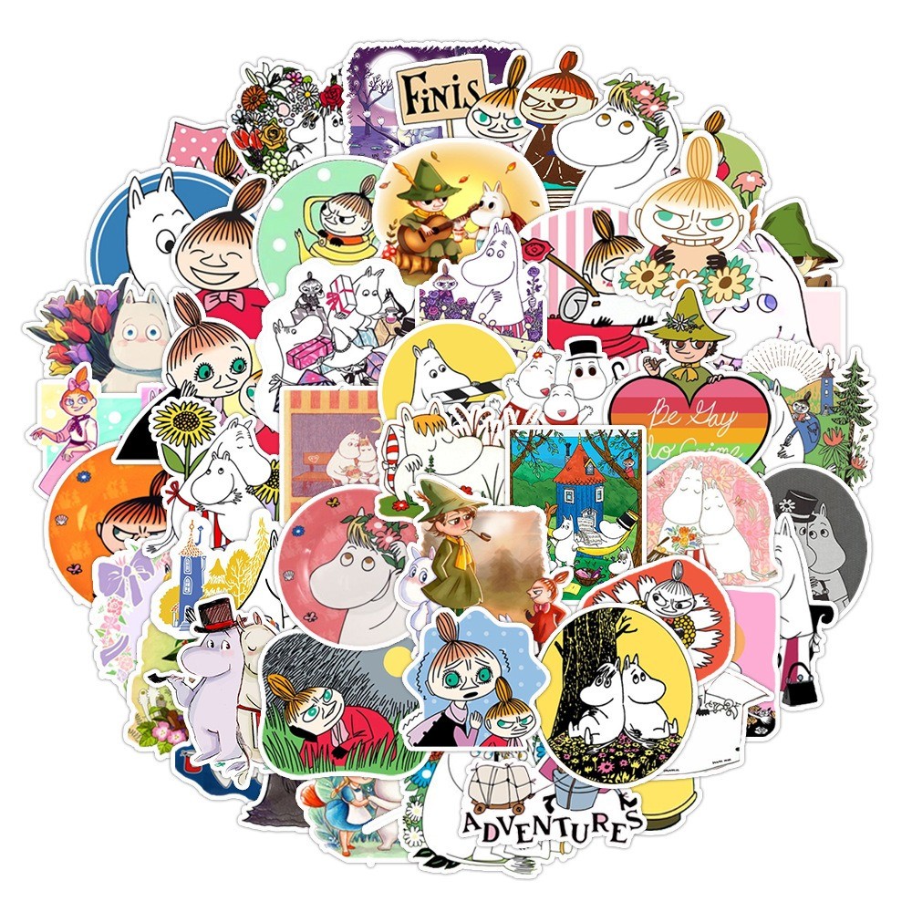 

50 Pcs Sticker Moomin Vinyl Waterproof untuk Tempelan Laptop Tumbler HP Koper DIY [19]
