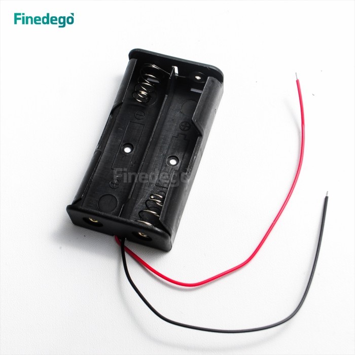 Holder Baterai 18650 2 Slot Seri 2s kabel wadah case tempat 2x18650