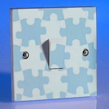 Stiker Sticker Tombol Lampu Saklar Lampu (puzzle biru)