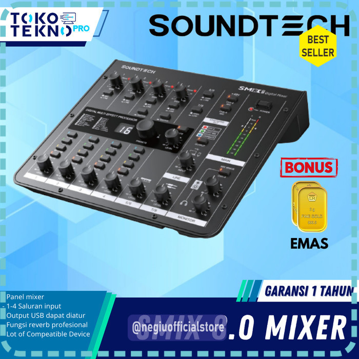 (TTP) Soundtech Smix 8.0 Audio Mixer Digital with 8 Channel Panel Mixer
