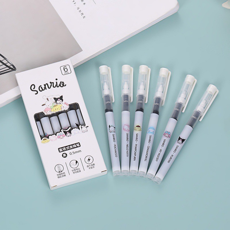 

VIRAL!! PULPEN GEL SANRIO PURE WHITE EDITION TINTA HITAM 0,5 MM UJUNG RUNCING ISI 5 PCS