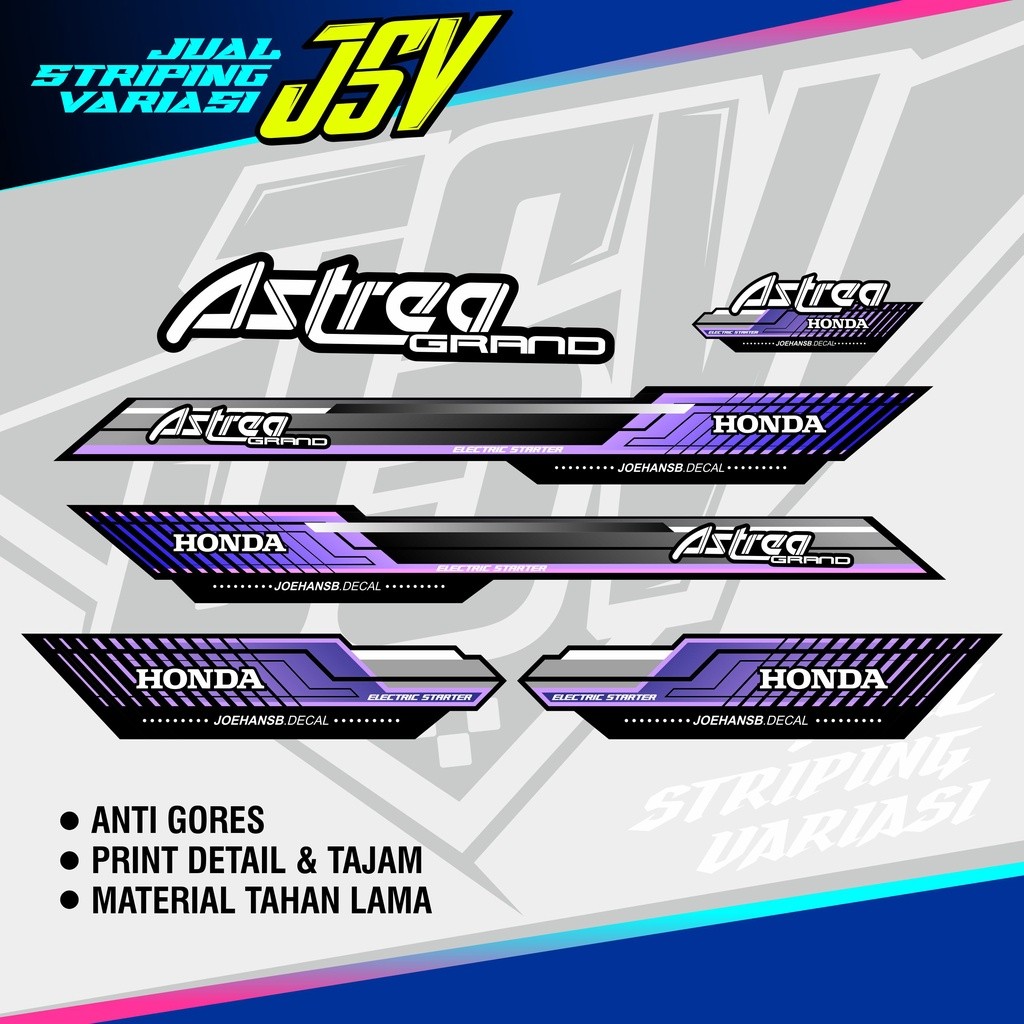 Striping Astrea Grand Variasi | Stiker Astrea Grand | Sticker Astrea Bulus Motif Klasik Original BLU