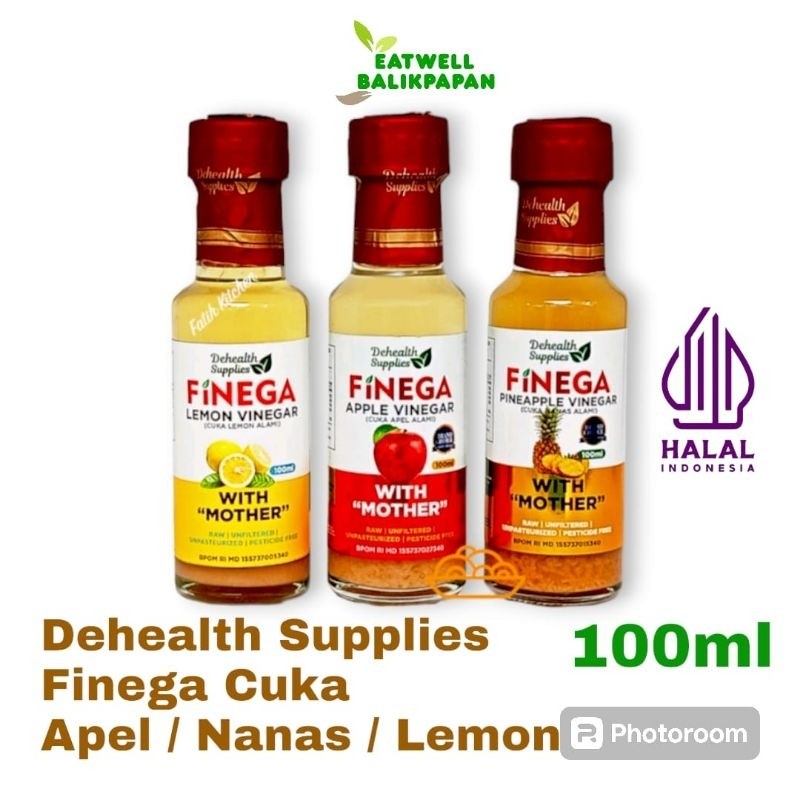 

FINEGA VINEGA CUKA APEL/CUKA NANAS/CUKA LEMON 100ML BOTOL KACA DEHEALTH SUPPLIES