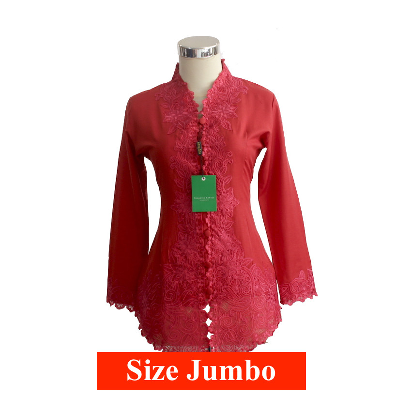 Neng Lina Kebaya Jumbo Encim Merah Panjang Modern 657