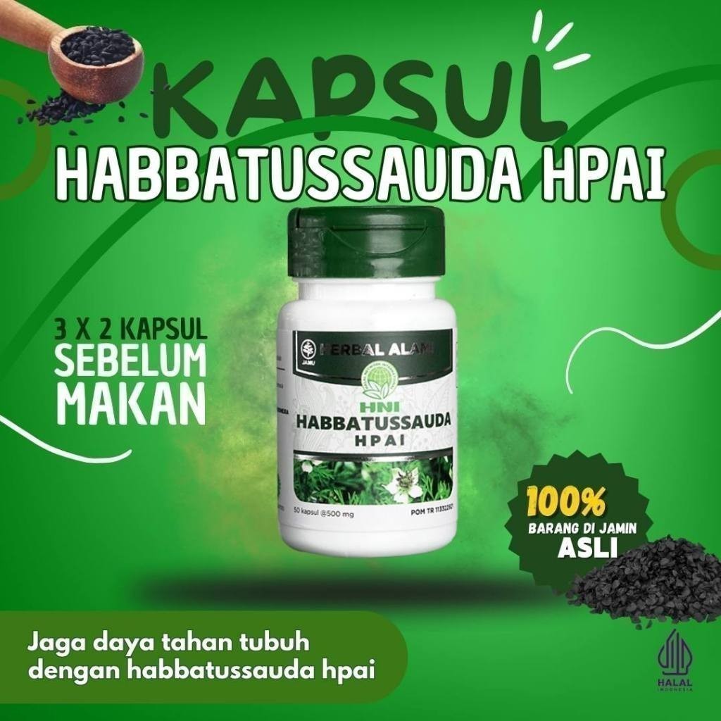 

TERMURAH HABBATUSSAUDA HNI HPAI MEMELIHARA DAYA TAHAN TUBUH 50GR EXP 2025