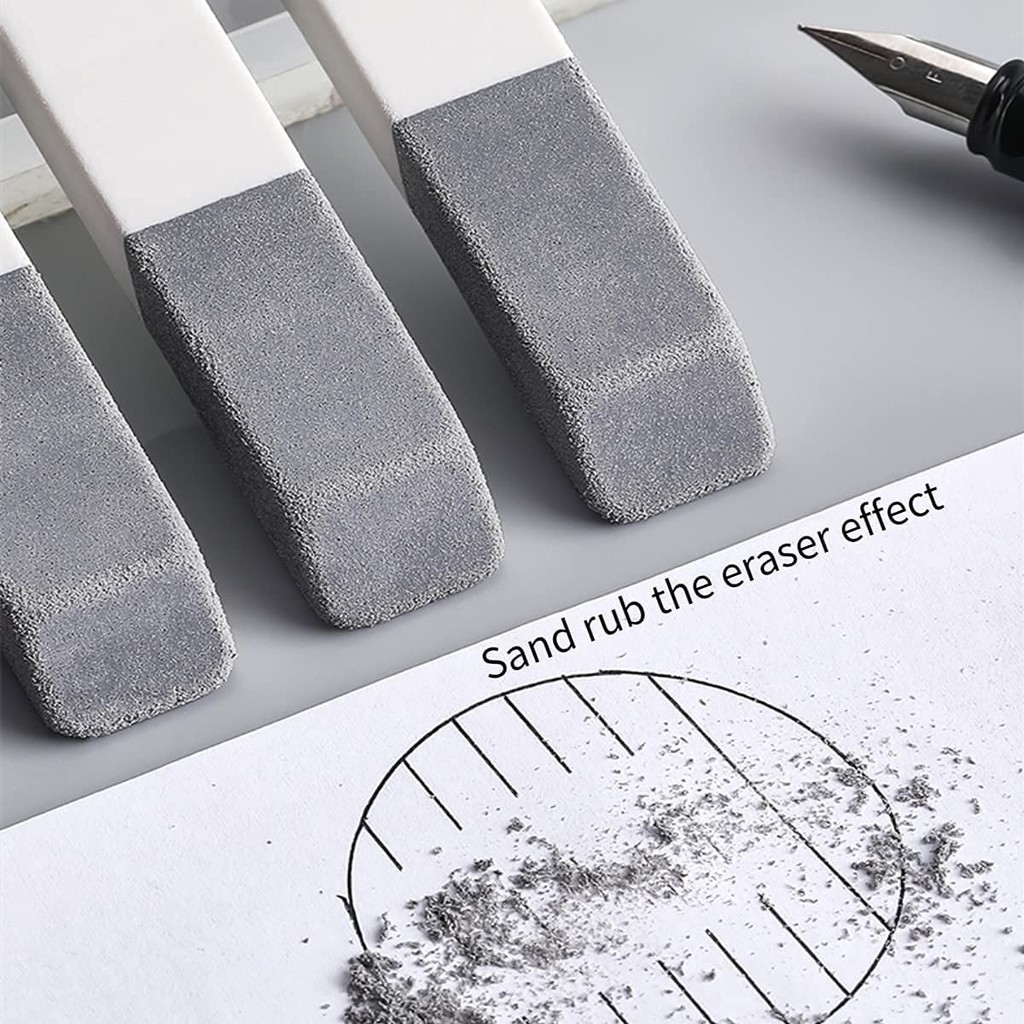 

4Pcs Frosted Eraser School Office Traceless Matte Erasers Ballpoint Pen Ink Pen Pencil Writing Correction Sand Eraser Stationary