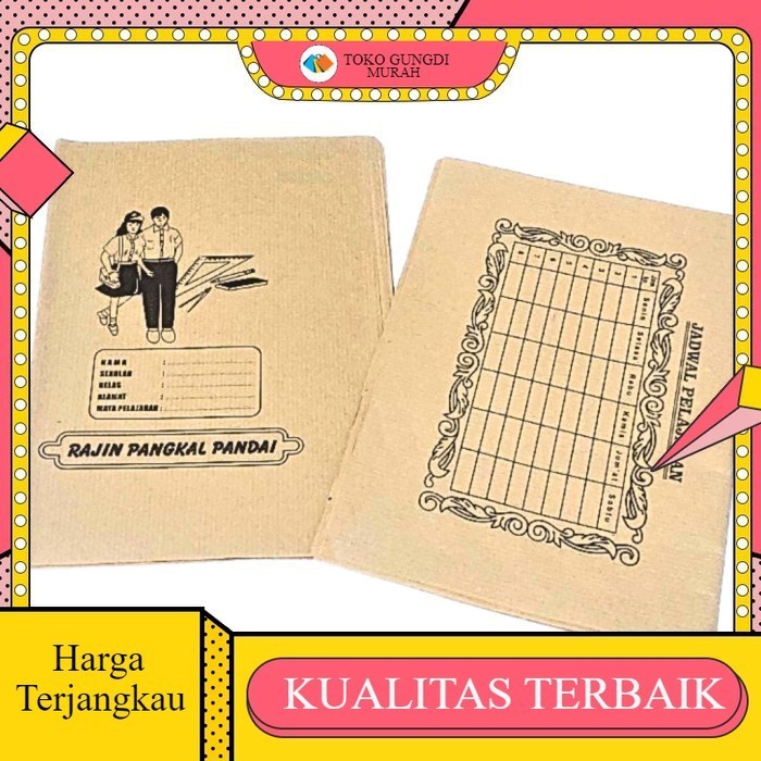 

SAMPUL BUKU TULIS COKLAT NAMA + MOTIF UKURAN KWARTO
