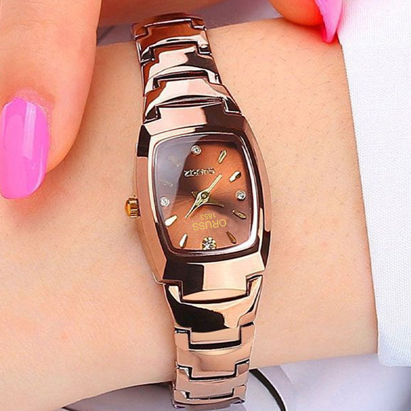 ORUSS Jam Tangan Wanita Stainless Steel Tahan Air Asli Gelang Ringan