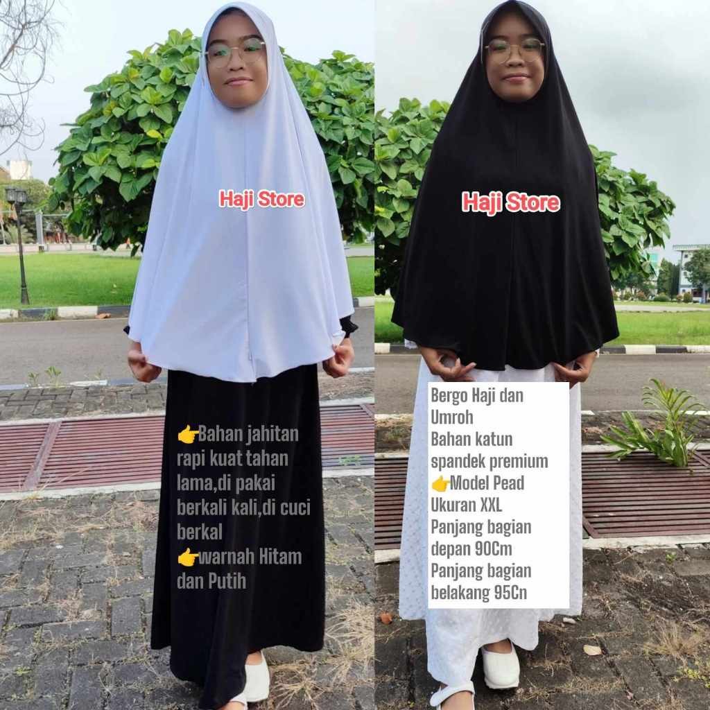 Bergo Haji dan Umroh bahan Katun Spandek ukuran XXL