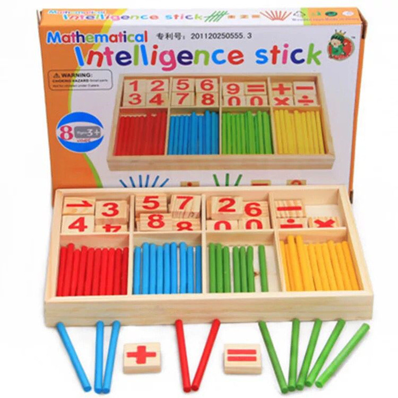 

Children's math teaching aids, counting sticks, arithmetic learning box, wooden educational toys, Montessori education