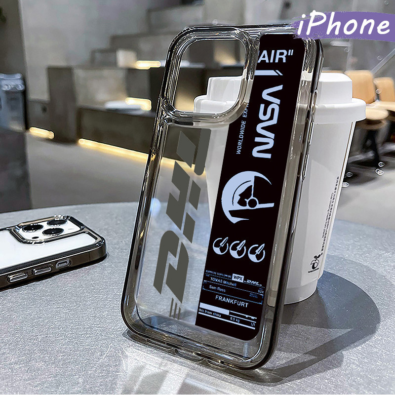 Tren NASA motif Case iPhone 13 15 11 12 14 Pro Max XR X Xs Kartun Estetik Pattern Casing hp 7 8 Plus