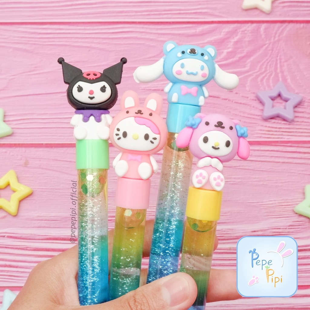 

Pena Glitter Air Sanrio Pulpen Bolpoint Pen Pulpen Tinta Pen Bolpen Gliter My melody Kuromi Hello Kitty Cinnamorol