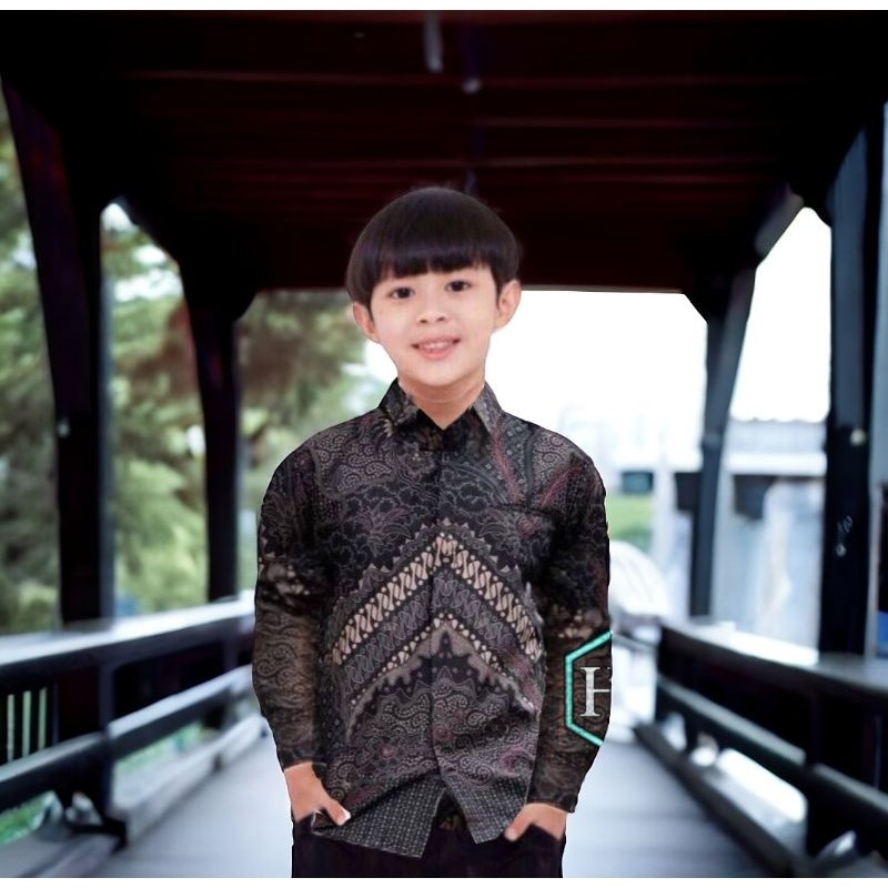 Kemeja Batik Anak Laki Laki Lengan Panjang - Baju Batik Anak Laki Laki 2-12 Tahun - Seragam Batik An