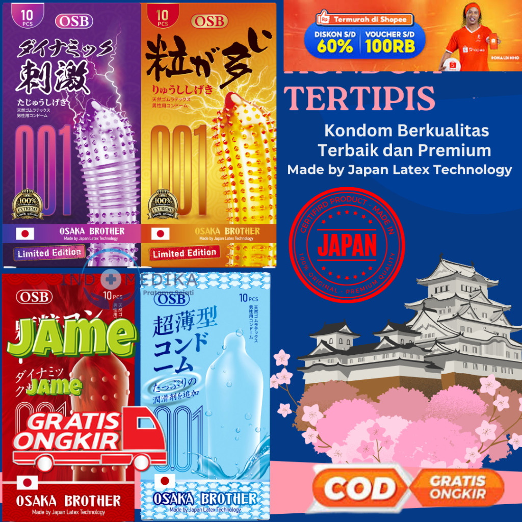 gas gas (Tahan Lama) Kondom OSB 001 - Kondom Gerigi Super  - Wanita Cepat Orgasme - (Privasi Aman)