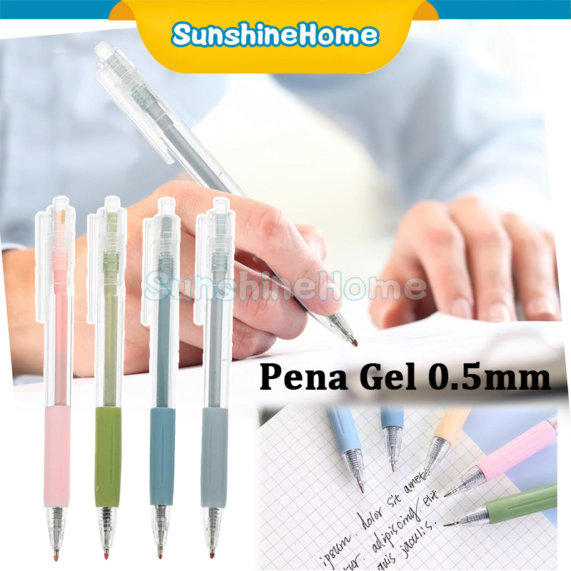 

Pulpen Cetekan Transparant Polos Pena Gel 0.5mm Tinta Hitam Alat Tulis Sekolah Kantor Pen Warna Warni Bolpoint Polos Murah