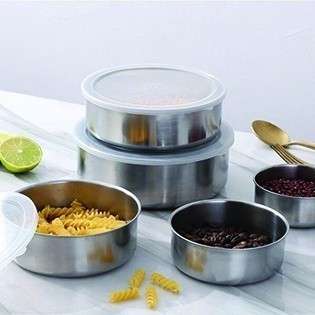 Rantang Stainless Steel Isi Set 5 Susun Tutupan Plastik Versi Tebal Import 𝙊𝙎 866