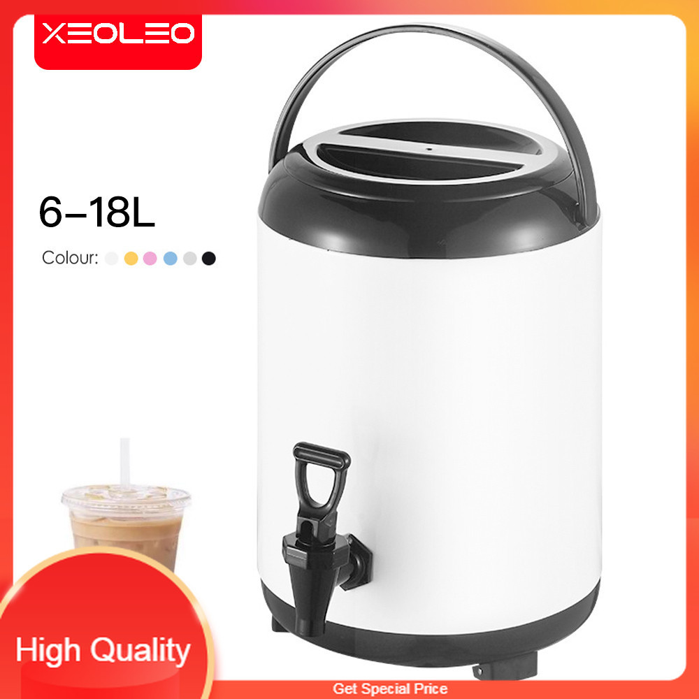 THE BEST XEOLEO Insulation barrel 10L White Milk tea Bucket for keep warm/cold Bubble tea Insulation