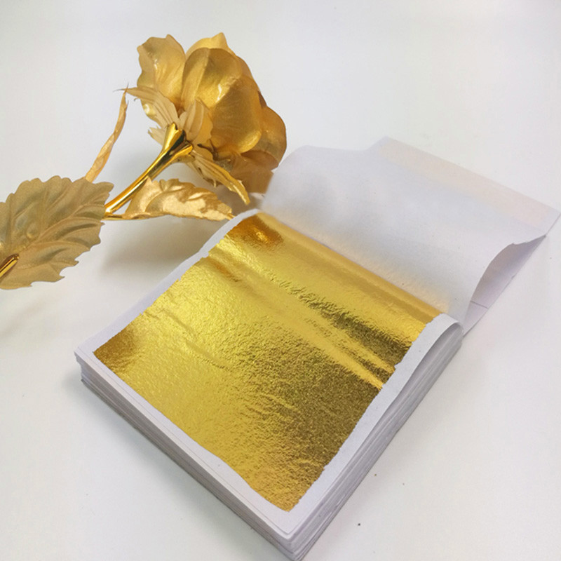 

100Pcs Gold Plated Imitation Gold and Silver Copper Foil Paper DIY Craft Decoration Art Craft Design Paper Birthday Party Decor