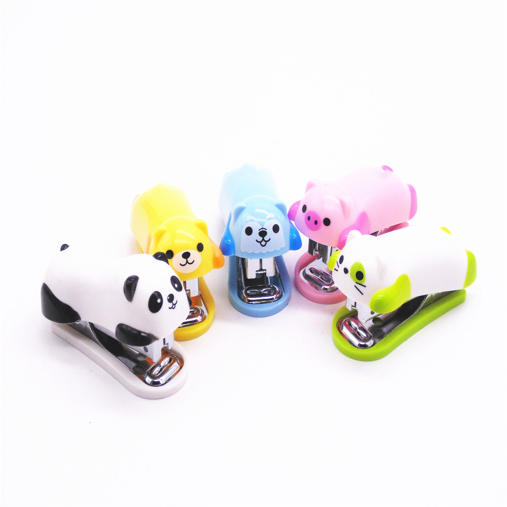 

1pcs mini puppy stapler cartoon office school supplies stationery paper clip Binding Binder book sewer