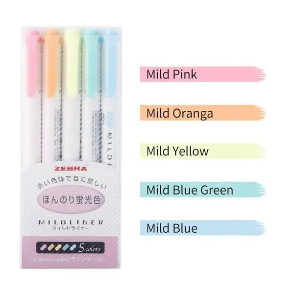 

Highlighter Zebra / Zebra Mildliner Set 5 Warna - Kemasan Pink