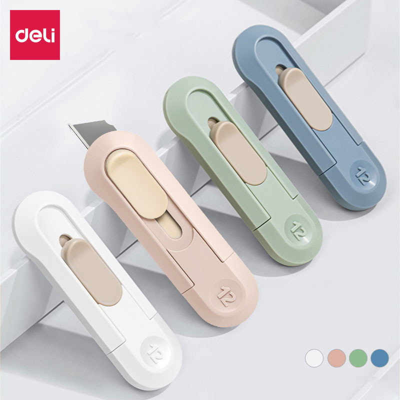 

Deli Nusign Mini Auto-Retract Box Cutter,SK5 Sharp Metal Blades Small Utility Knife Pocket couteau Art Supplies papeterie kawaii