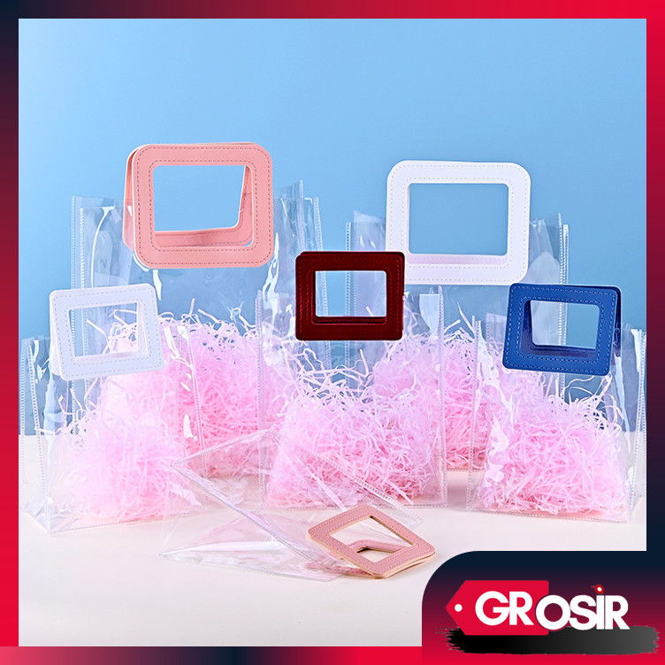 

Grosir - 6286 Hampers Bag Transparant / Goodie Bag Handle Serbaguna / Tas Kado Motif Polos / Handbag Gift Souvenir Transparant