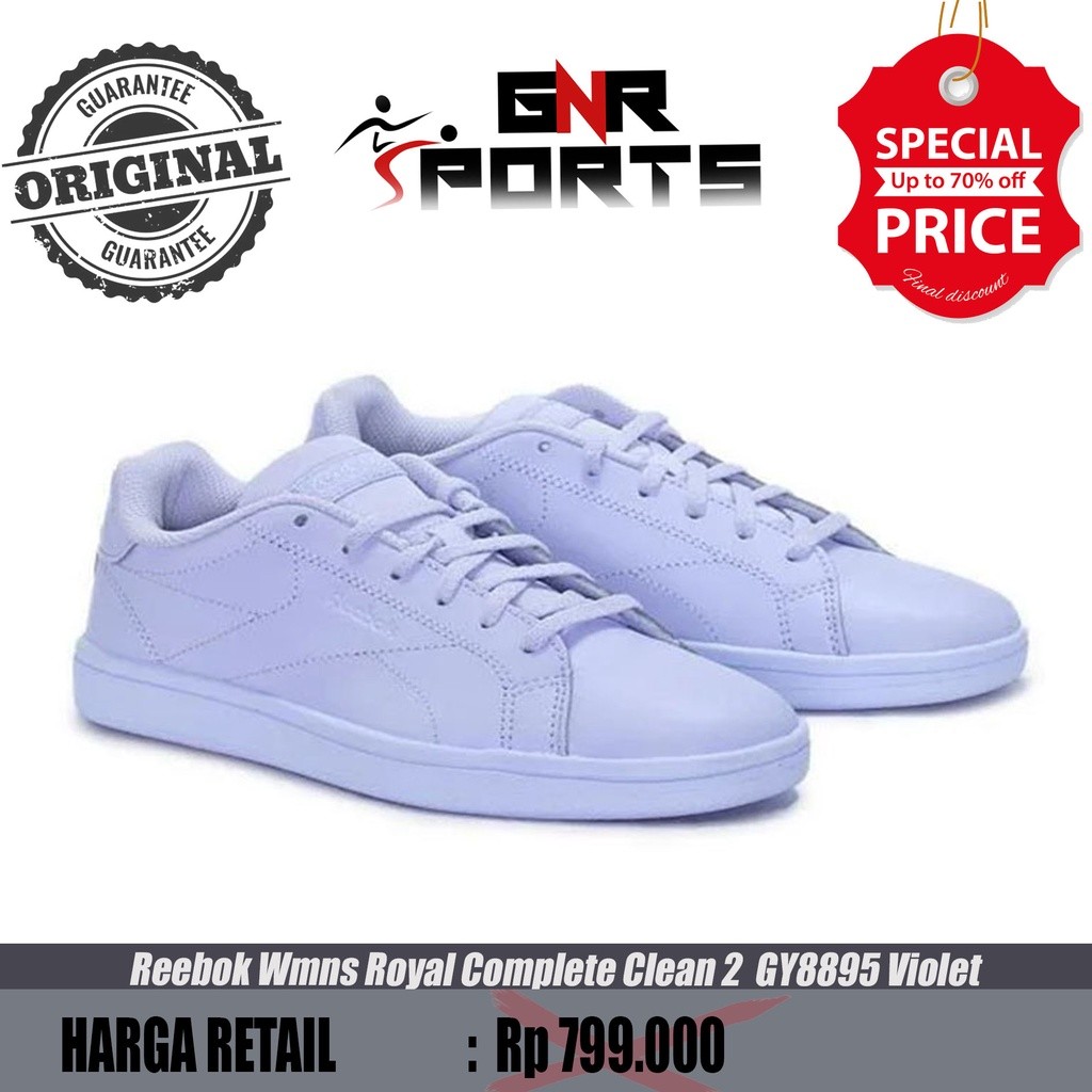 Sepatu  Reebok Wmns Royal Complete Clean 2  Violet Wanita GY8895 Original 100%