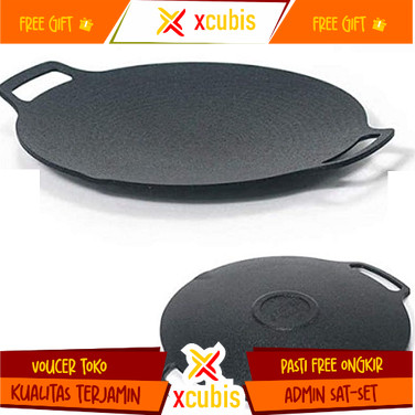 Wajan Konduksi panggangan jumbo 34cm Wajan Besi BBQ Korea anti lengket