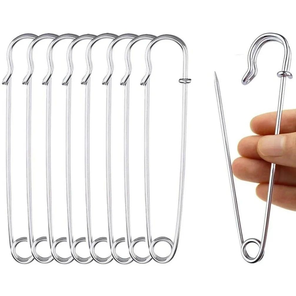 

20/10pcs 10cm Safety Pins Paper Clip DIY Sewing Tool Silver Metal Needles Large Safety Pin Brooch Accessories