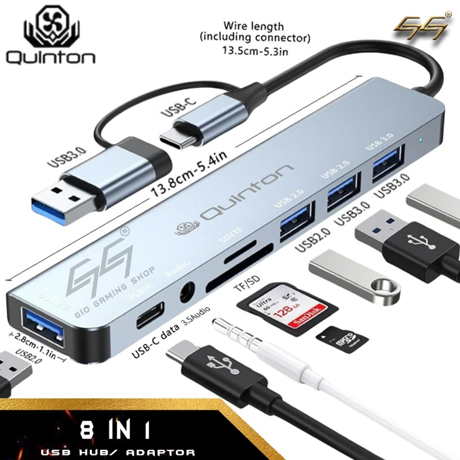 USB Hub Adaptor Type C to USB A 8in1 Type C to SD Micro Card Reader  OTG HDTV HDMI