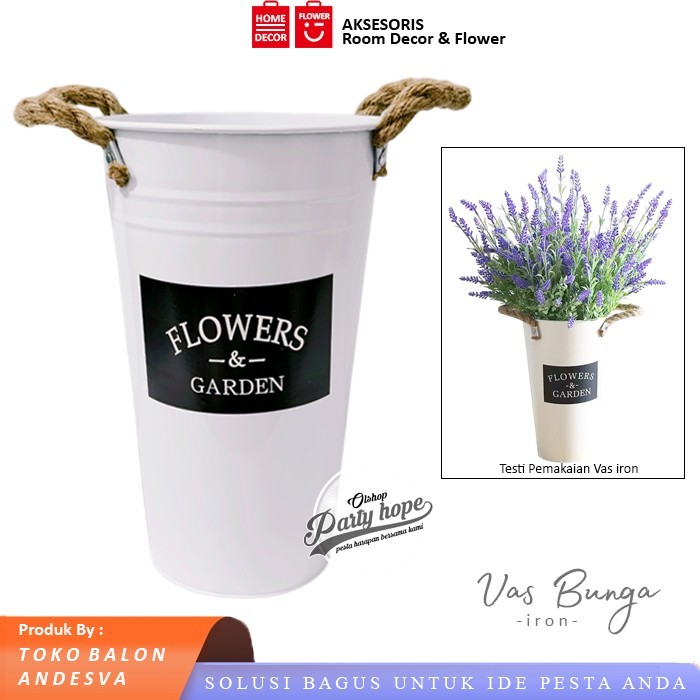 Vas Bunga Iron flower garden / pot kaleng kerucut / vas shaby pot ember kaleng / vas Bunga kaleng