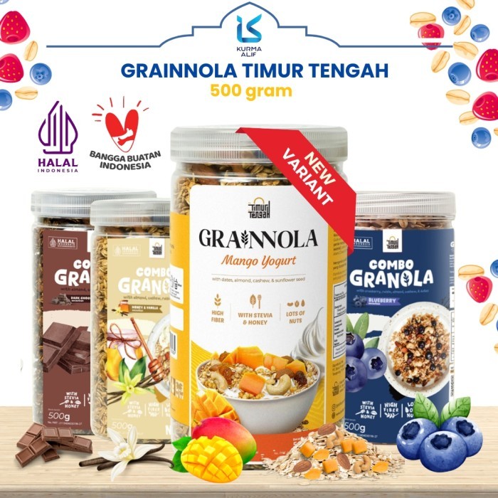 

Granola Kemasan Toples 500 gr - Granola Sereal Diet Low Calori Food - [500 gr], Manggo Yogurt