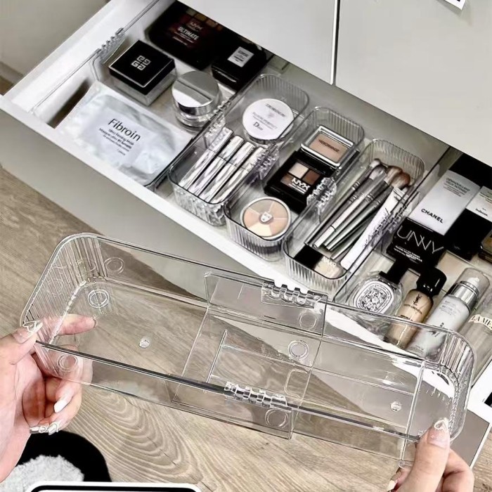 

Aksesories Terlaris~ 99KHOME Sekat Laci Organizer Penyekat Laci Bening Acrylic Kotak Penyimpanan Serbaguna H1060 - S