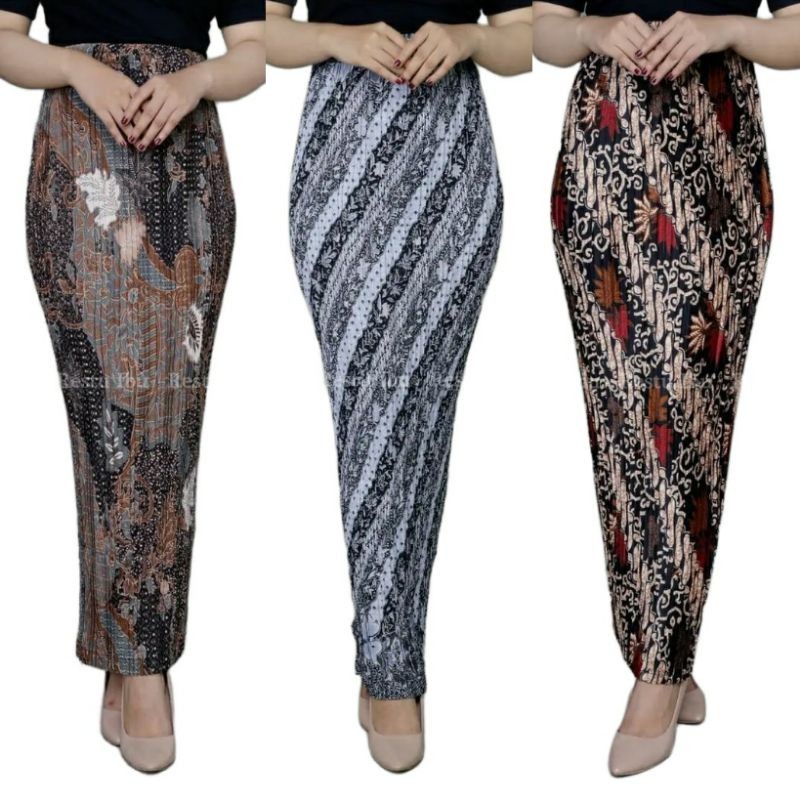 BISA COD Rok Plisket KENANGA / Rok Kebaya / Setelan Kebaya / Rok Rampel Motif Batik / Rok Rumbai / R