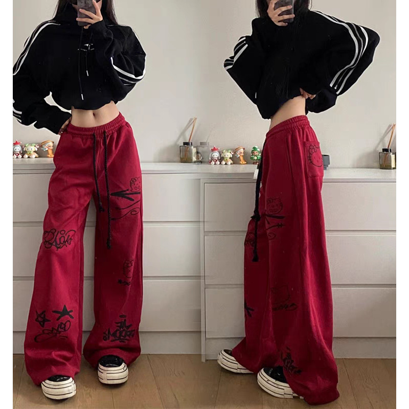 KITTY LOOSE PANTS CELANA BAGGY STANDAR WANITA KULOT CELANA PANJANG
